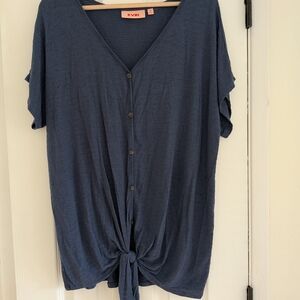 EVRI Women's Blue Button-Down Top